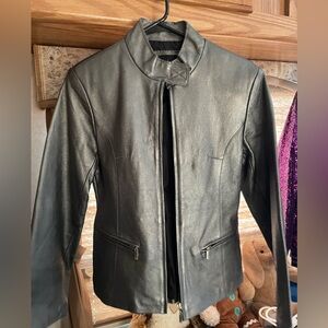 Express Women's Gray Leather Jacket
